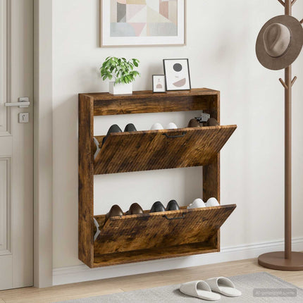 Vægmonteret Skoskab HOORN 71 x 17 x 86 cm Konstrueret træ