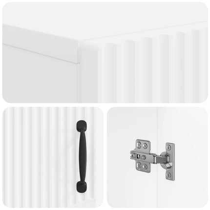 Sko skab HOORN 59,5 x 39,5 x 87 cm Konstrueret træ Hvid