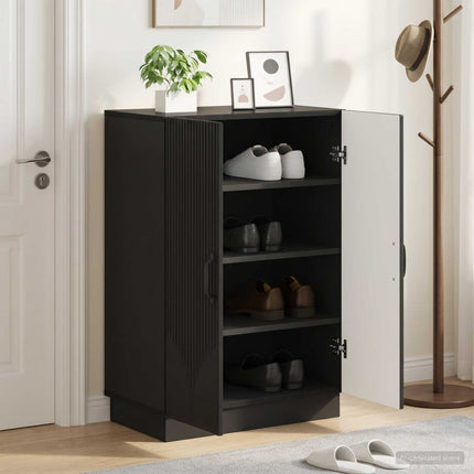 Sko skab HOORN 59,5 x 39,5 x 87 cm Konstrueret træ Sort
