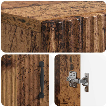 Sko skab HOORN 59,5 x 39,5 x 87 cm Konstrueret træ Gammelt træ