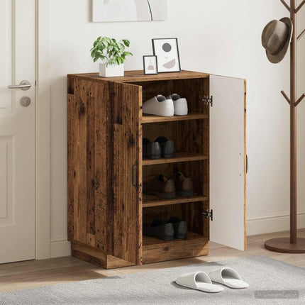 Sko skab HOORN 59,5 x 39,5 x 87 cm Konstrueret træ Gammelt træ