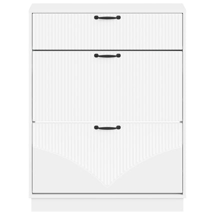 Sko skab HOORN 78 x 24 x 100 cm Konstrueret træ Hvid