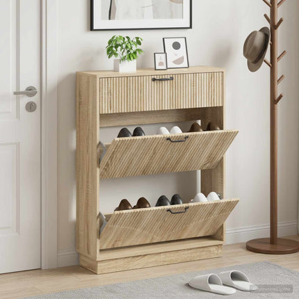 Sko skab HOORN 78 x 24 x 100 cm Konstrueret træ Sonoma-eg