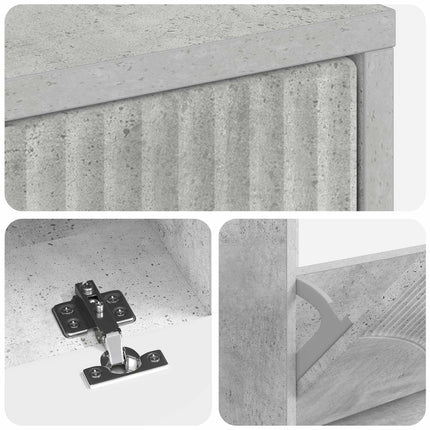 Sko skab HOORN 78 x 24 x 100 cm Konstrueret træ Betongrå