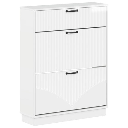 Sko skab HOORN 78 x 24 x 100 cm Konstrueret træ Hvid højglans
