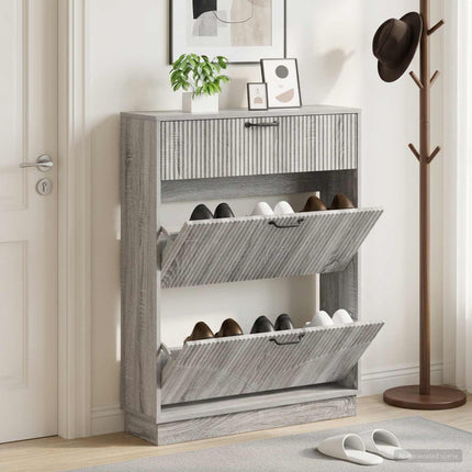 Sko skab HOORN 78 x 24 x 100 cm Konstrueret træ Grå Sonoma