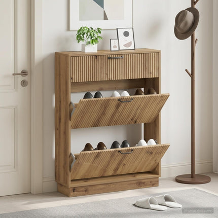 Sko skab HOORN 78 x 24 x 100 cm Konstrueret træ Artisan-eg