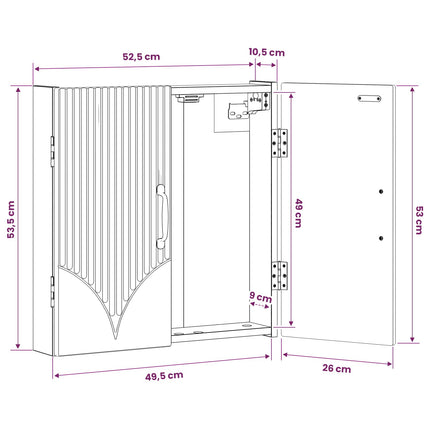 Dartboard Skab HOORN Sonoma-eg 52,5 x 10,5 x 53,5 cm
