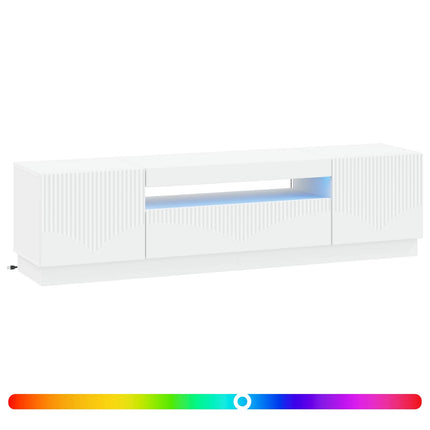 LED TV-skab Hvid Konstrueret træ