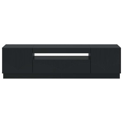 LED TV-skab Sort Konstrueret træ