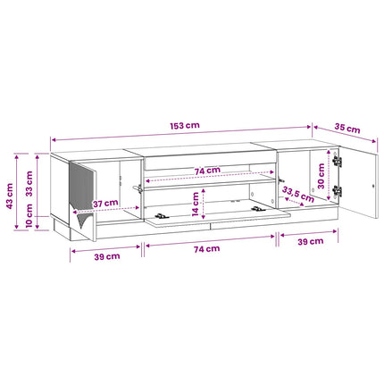 LED TV-skab Sonoma-eg Konstrueret træ