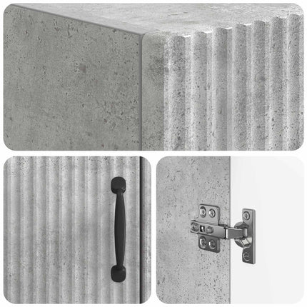 Toilet Skab HOORN Betongrå 66 x 25,5 x 190 cm Konstrueret træ