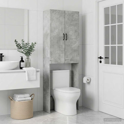 Toilet Skab HOORN Betongrå 66 x 25,5 x 190 cm Konstrueret træ