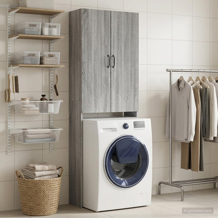 Toilet Skab HOORN Grå Sonoma 66 x 25,5 x 190 cm Konstrueret træ