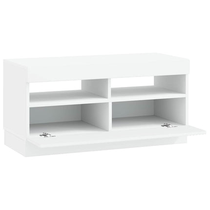 LED TV-skab Hvid Konstrueret træ