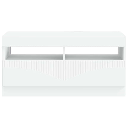 LED TV-skab Hvid Konstrueret træ