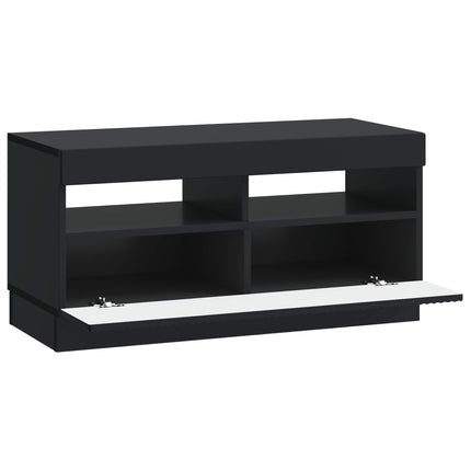 LED TV-skab Sort Konstrueret træ