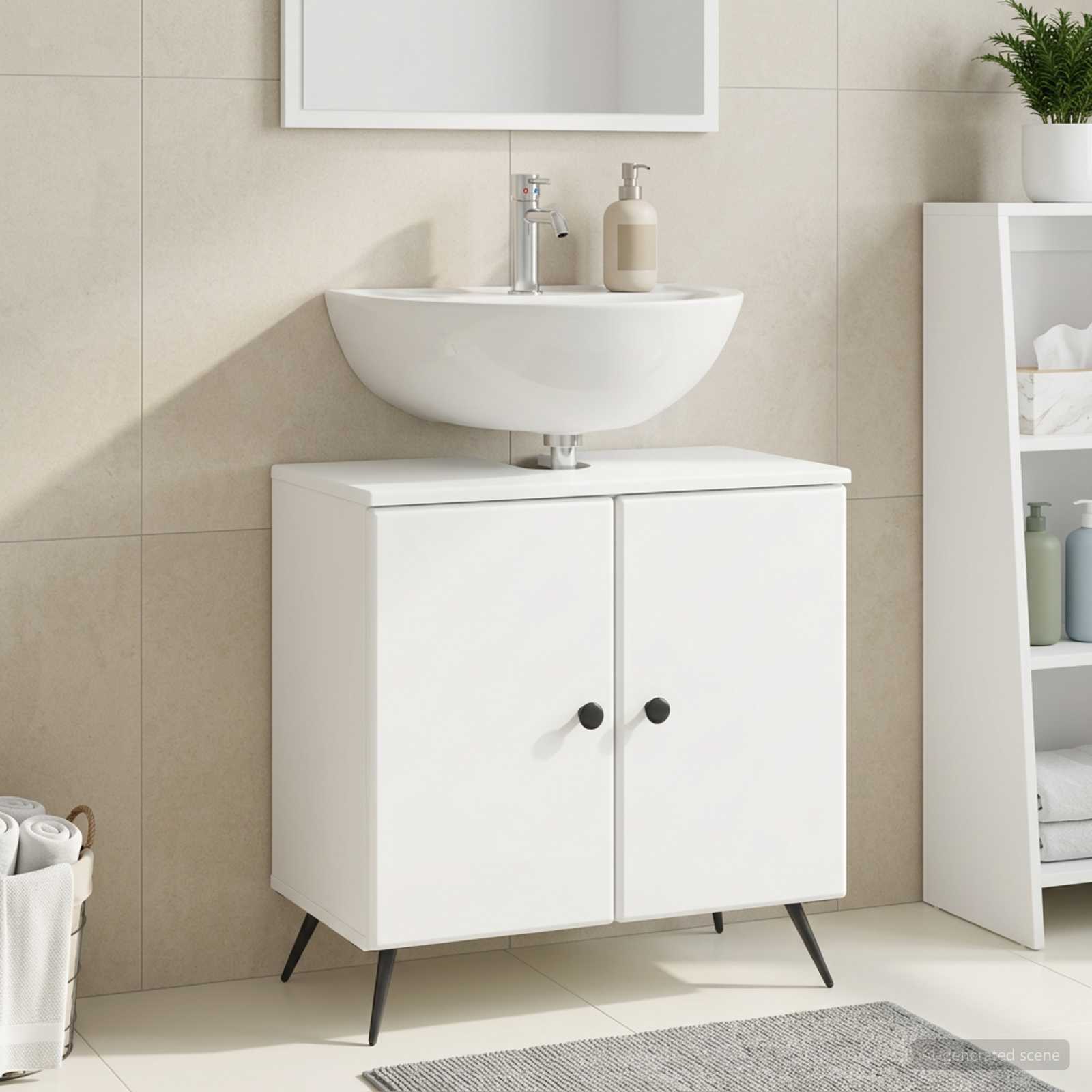 vidaXL Badeværelsesskabsunder BREDA Hvid 59,5 x 31,5 x 59 cm
