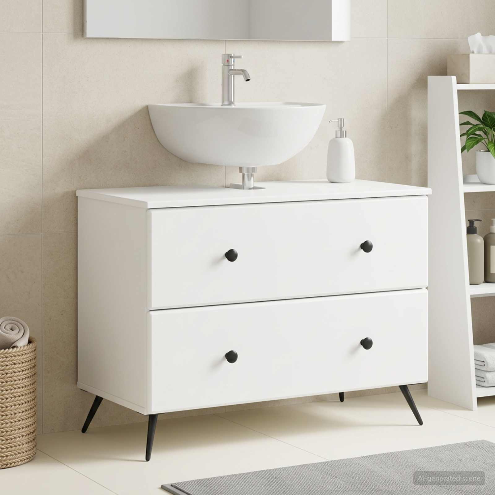 Badevrelsesskabsunder BREDA Hvid 82 x 41 x 59 cm