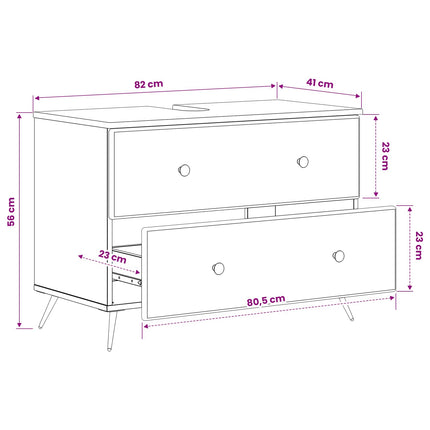 Badeværelsesskabsunder BREDA Sonoma-eg 82 x 41 x 59 cm