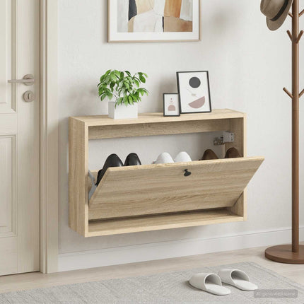 Vægmonteret Skoskab BREDA 71 x 17 x 43 cm Konstrueret træ
