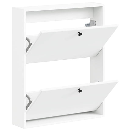 Vægmonteret Skoskab BREDA 71 x 17 x 86 cm Konstrueret træ Hvid