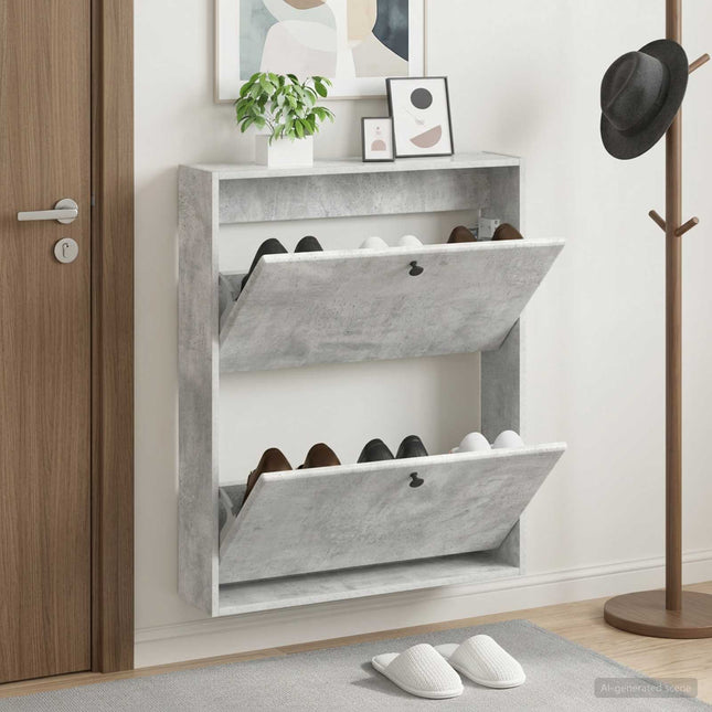 Vægmonteret Skoskab BREDA 71 x 17 x 86 cm Konstrueret træ
