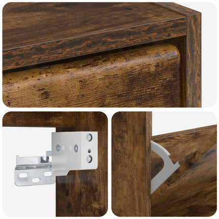 Vægmonteret Skoskab BREDA 71 x 17 x 86 cm Konstrueret træ