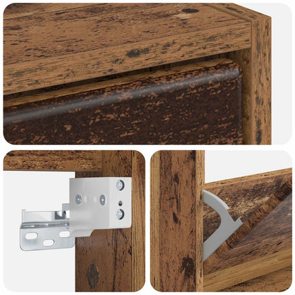 Vægmonteret Skoskab BREDA 71 x 17 x 86 cm Konstrueret træ