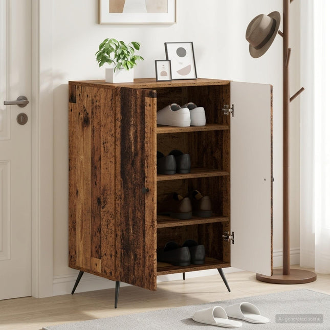 Sko skab BREDA 59,5 x 39,5 x 90 cm Konstrueret træ Gammelt træ