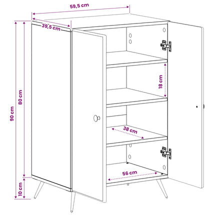 Sko skab BREDA 59,5 x 39,5 x 90 cm Konstrueret træ Gammelt træ