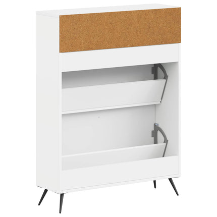 Sko skab BREDA 78 x 24 x 103 cm Konstrueret træ Hvid