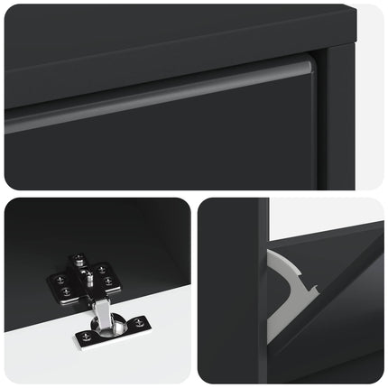 Sko skab BREDA 78 x 24 x 103 cm Konstrueret træ Sort
