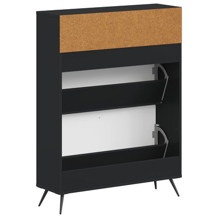 Sko skab BREDA 78 x 24 x 103 cm Konstrueret træ Sort