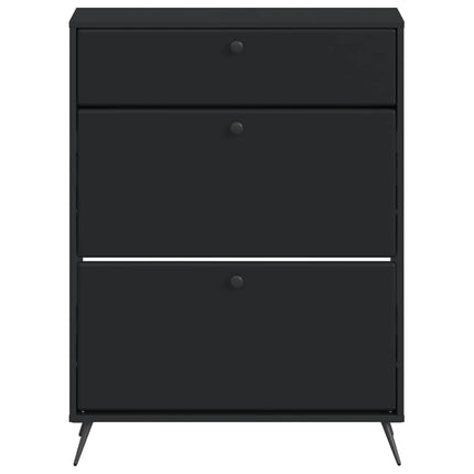 Sko skab BREDA 78 x 24 x 103 cm Konstrueret træ Sort