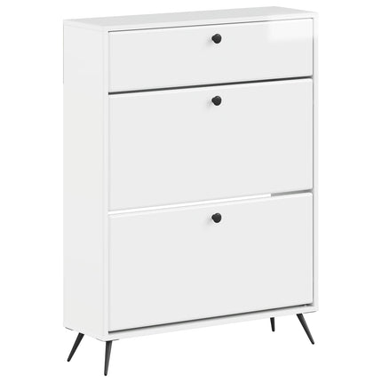 Sko skab BREDA 78 x 24 x 103 cm Konstrueret træ Hvid højglans