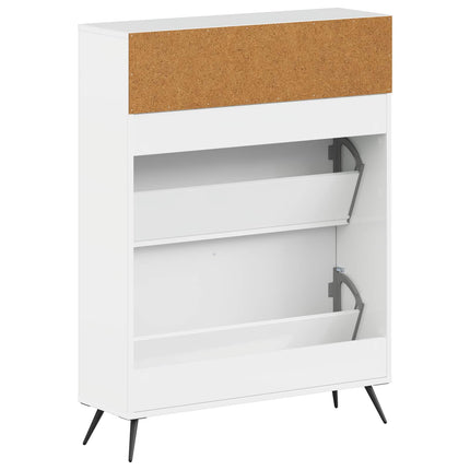 Sko skab BREDA 78 x 24 x 103 cm Konstrueret træ Hvid højglans