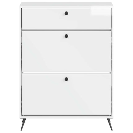 Sko skab BREDA 78 x 24 x 103 cm Konstrueret træ Hvid højglans