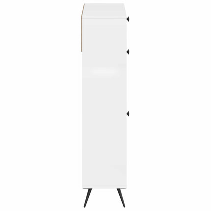 Sko skab BREDA 78 x 24 x 103 cm Konstrueret træ Hvid højglans