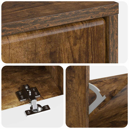 Sko skab BREDA 78 x 24 x 103 cm Konstrueret træ Røget eg