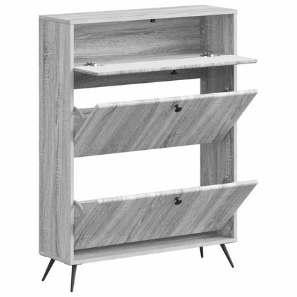 Sko skab BREDA 78 x 24 x 103 cm Konstrueret træ Grå Sonoma