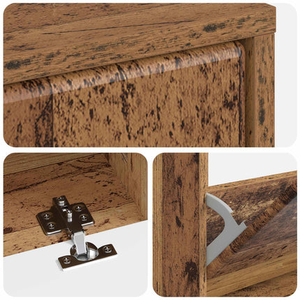 Sko skab BREDA 78 x 24 x 103 cm Konstrueret træ Gammelt træ