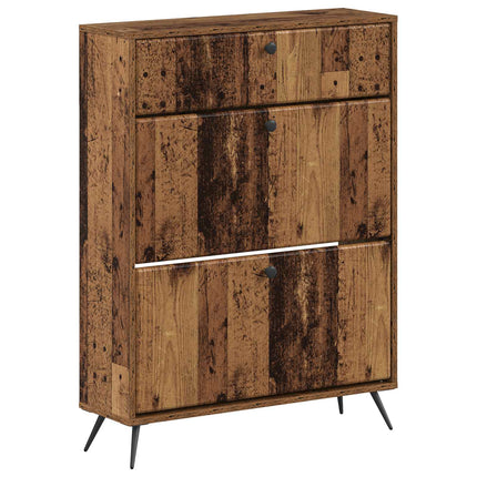 Sko skab BREDA 78 x 24 x 103 cm Konstrueret træ Gammelt træ
