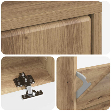 Sko skab BREDA 78 x 24 x 103 cm Konstrueret træ Artisan-eg