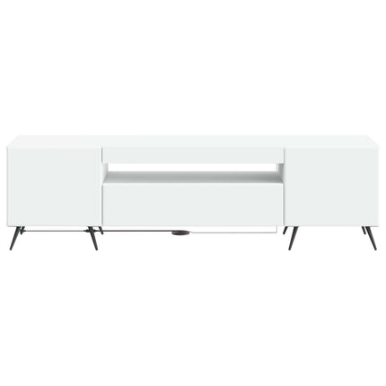 LED TV-skab Hvid Konstrueret træ