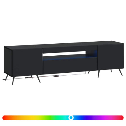 LED TV-skab Sort Konstrueret træ