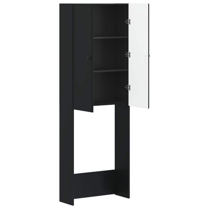 Toilet Skab BREDA Sort 66 x 25,5 x 190 cm Konstrueret træ
