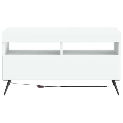 LED TV-skab Hvid Konstrueret træ