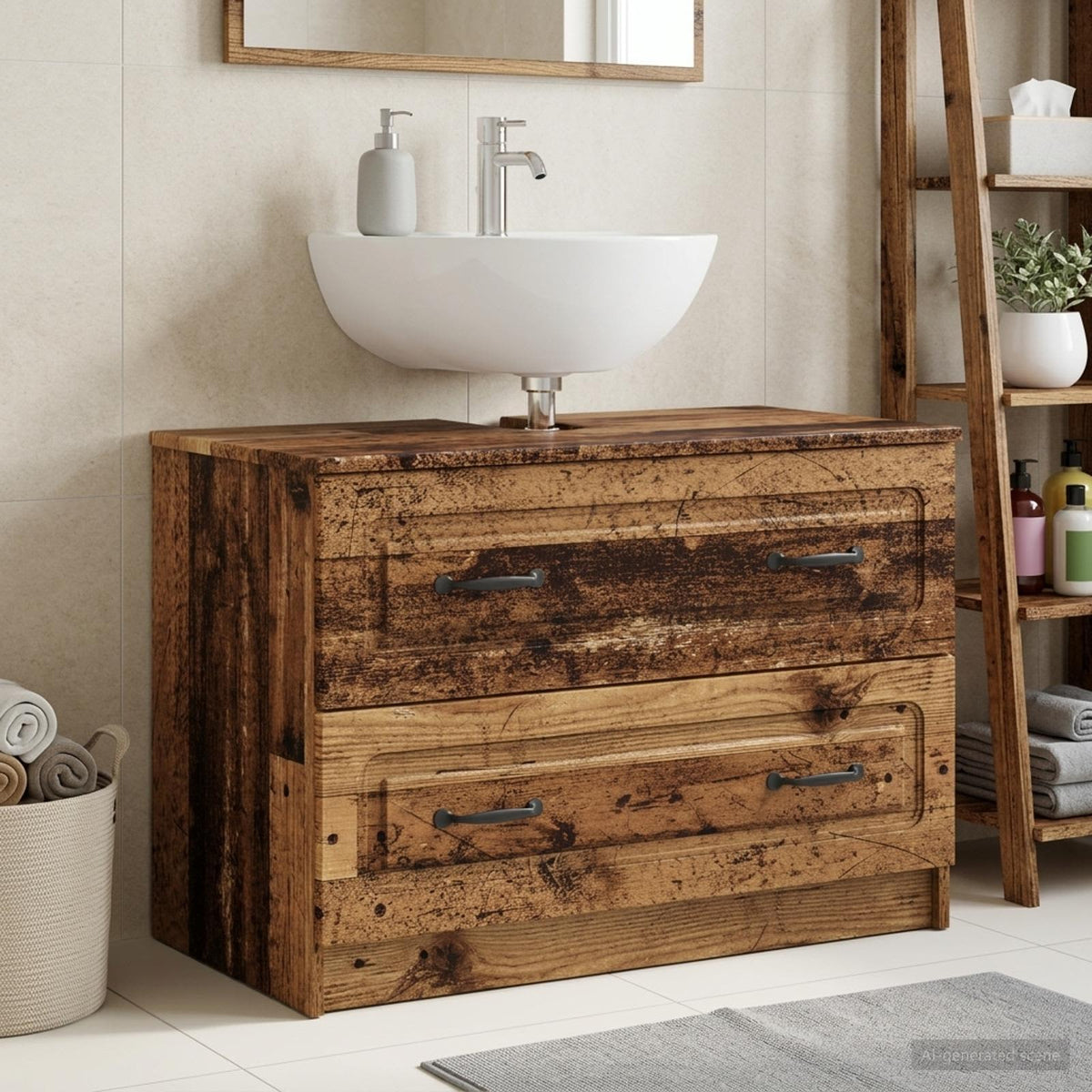 Badevrelsesskabsunder UTRECHT Gammelt tr 82 x 41 x 56 cm