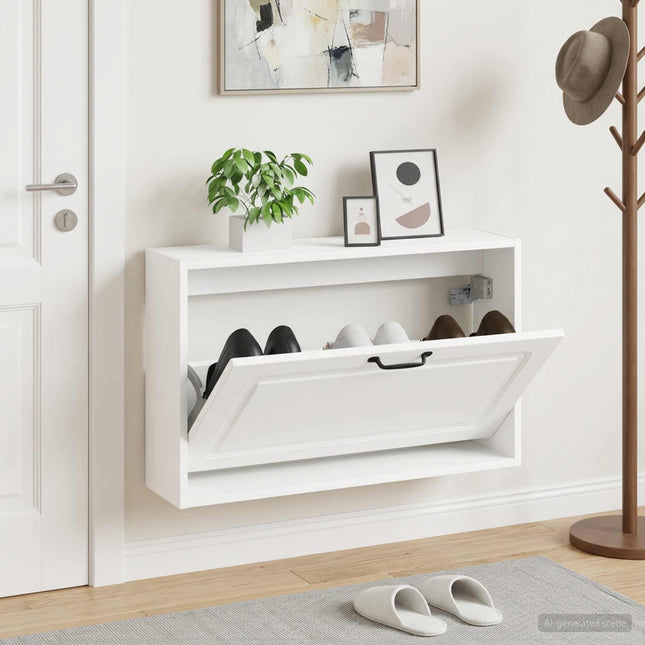 Vægmonteret Skoskab UTRECHT 71 x 17 x 43 cm Konstrueret træ